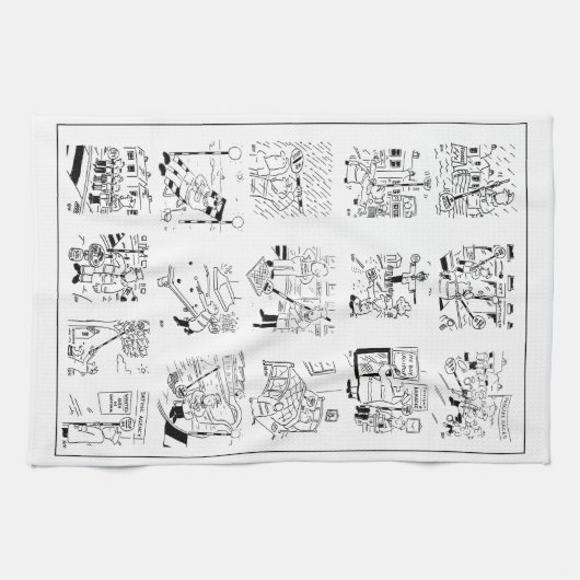 Lollipop Man Selection of Funny Cartoon on a Geschirrtuch (Horizontal)