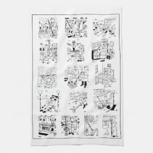 Lollipop Man Selection of Funny Cartoon on a Geschirrtuch