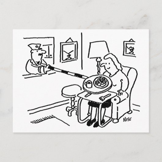 Lollipop Man serviert Essen aus seinem Küchenhütch Postkarte (Vorderseite)