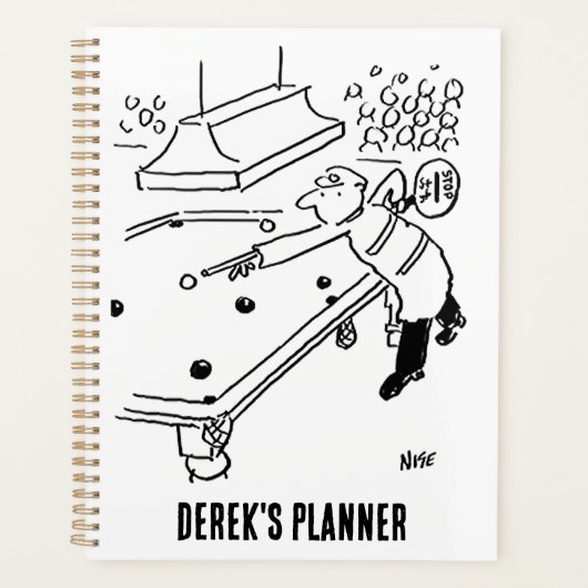 Lollipop Man spielt Snooker Planner Planer (Vorderseite)