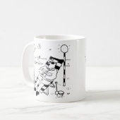 Lollipop Man Sunbaden in einer surrealen Illustrat Kaffeetasse (Vorderseite Links)