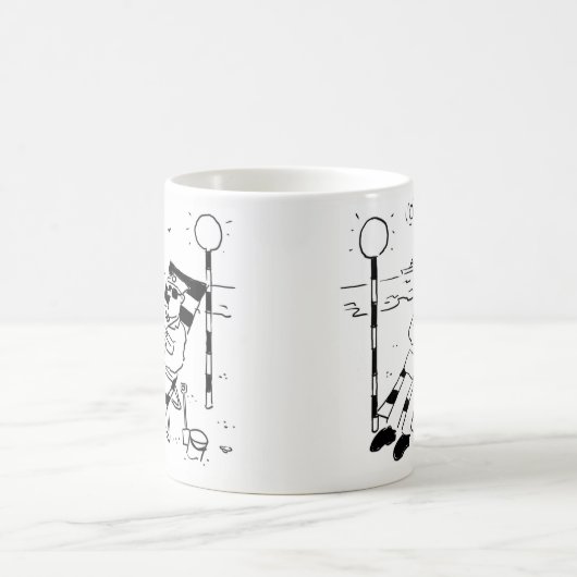 Lollipop Man Sunbaden in einer surrealen Illustrat Kaffeetasse (Mittel)