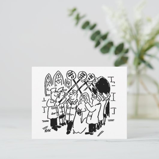 Lollipop Man wird mit Ehrenwache verheiratet Postkarte (Stehend Vorderseite)