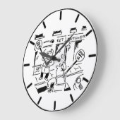 Lollipop Men spielen Tennis Große Wanduhr (Winkel)