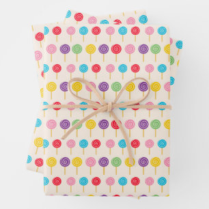 Lollipop-Muster Geschenkpapier Set
