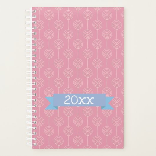 Lollipop Pink mit benutzerdefiniertem Jahr Planer (Vorderseite)