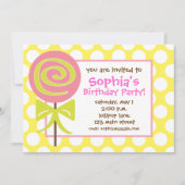 Lollipop Polka Dot Einladung (Vorderseite)