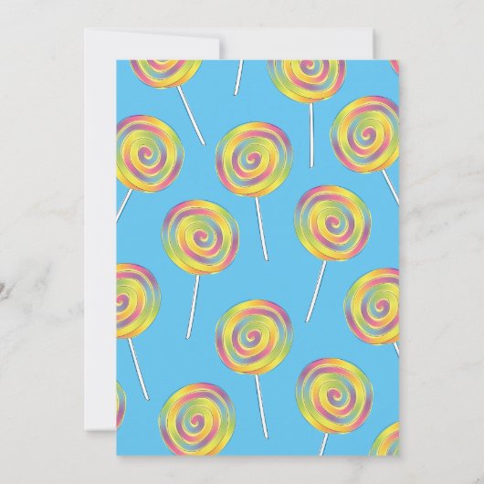 Lollipop Rainbow Candy Kids 1st Birthday Party Einladung (Rückseite)