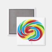 Lollipop Rainbow Swirl Magnet (Vorderseite/Rückseite)