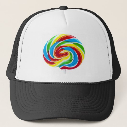 Lollipop-Rainbow-Swirl Truckerkappe (Vorderseite)