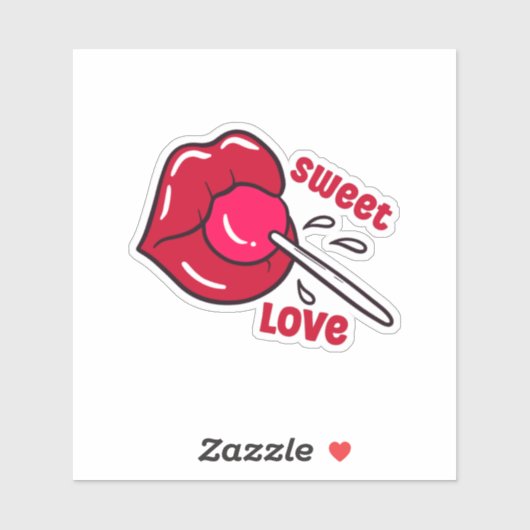 Lollipop Red Lips Aufkleber (Blatt)