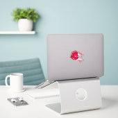Lollipop Red Lips Aufkleber (Laptop auf Schreibtisch)