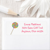 Lollipop-Rücksendeadressen-Aufkleber - Hot Colors (Insitu)