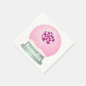 Lollipop-Schneekugel niedliche Rosa Girl Winter Serviette (Ecke)