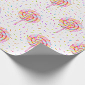 Lollipop Sweet Candy Caramel Droptern Muster Geschenkpapier (Ecke)