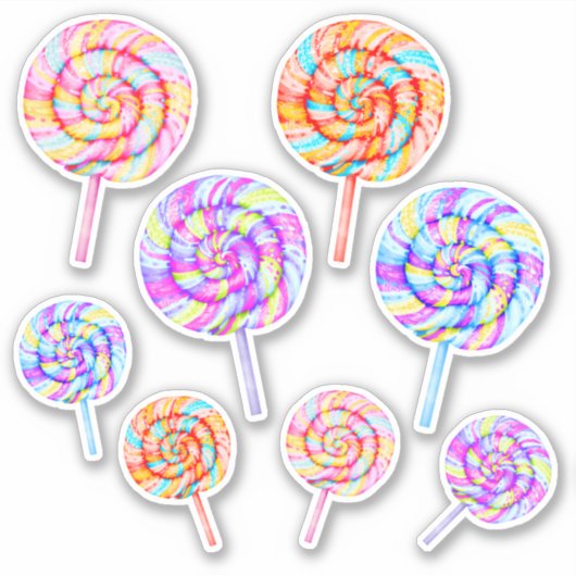 Lollipop Sweet Candy Caramel Illustration Aufkleber (Vorderseite)
