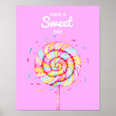 Lollipop Sweet Candy Illustration Pink Poster (Vorne)