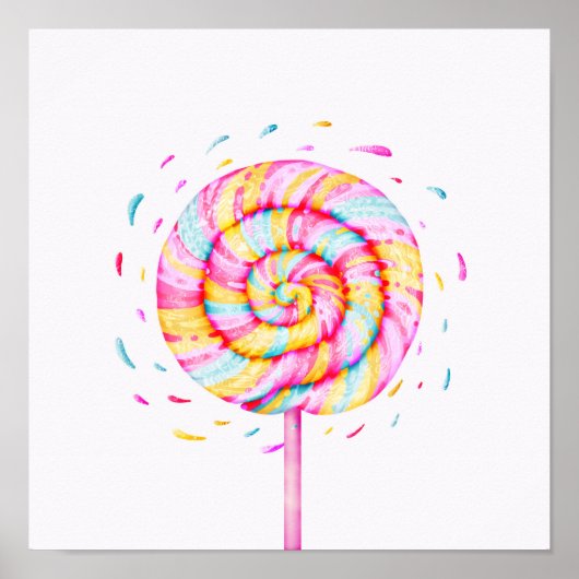 Lollipop Sweet Candy Illustration Poster (Vorne)