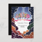 Lollipop Sweet Candyland Birthday Dankeskarte (Vorne/Hinten)