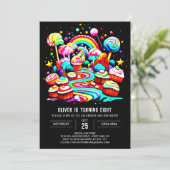 Lollipop Sweet Celebration Birthday Einladung (Stehend Vorderseite)