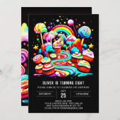 Lollipop Sweet Celebration Birthday Einladung (Vorne/Hinten)