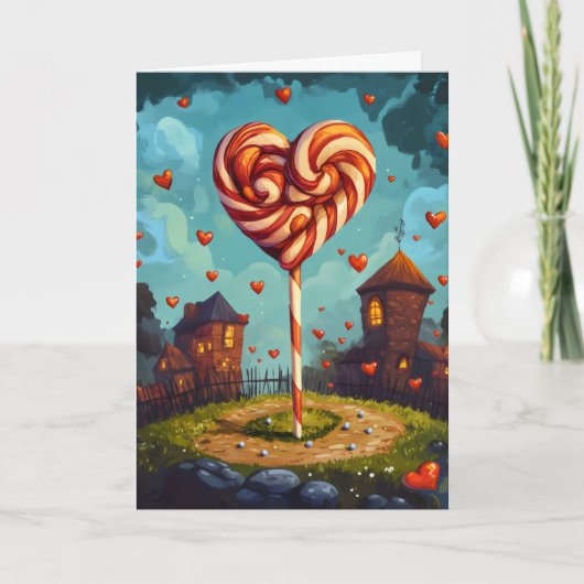 Lollipop Tree Funny Sweet Day Feiertagskarte (Vorderseite)