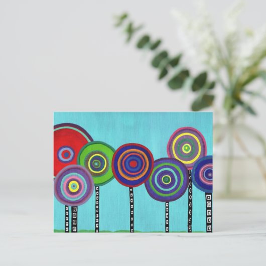 Lollipop Trees Postkarte (Stehend Vorderseite)