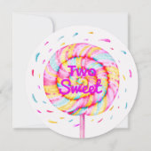 Lollipop Two Sweet Candy Caramel Drops Pink Einladung (Vorderseite)