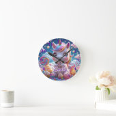 Lollipop Unicorn Wall Clock - bearbeitbarer Name Runde Wanduhr (Zuhause)