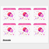 Lollipop Vielen Dank Quadratischer Aufkleber (Blatt)