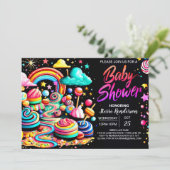 Lollipop Wonderland Bliss Baby Shower Einladung (Stehend Vorderseite)