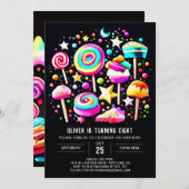 Lollipop Wonderland Bliss Birthday Einladung (Vorne/Hinten)