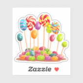 Lollipops aus Jelly Beans wachsen Aufkleber (Blatt)
