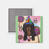 Lollipops Black Dackel Magnet (Vorderseite/Rückseite)