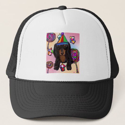 Lollipops Black Dackel Truckerkappe (Vorderseite)