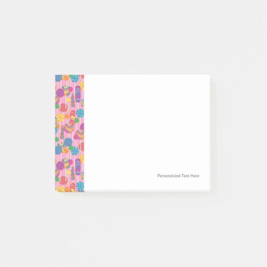Lollipops-Bonbons-Muster Post-it Klebezettel (Vorderseite)