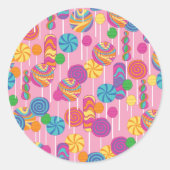 Lollipops Candy Pattern Runder Aufkleber (Vorderseite)