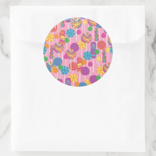 Lollipops Candy Pattern Runder Aufkleber (Tasche)