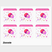 Lollipops Happy Valentines Day Quadratischer Aufkleber (Blatt)