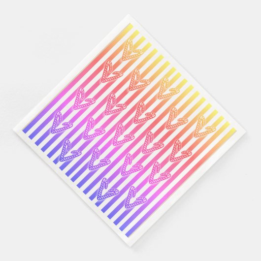 Lollipops Hearts Stripes Serviette (Ecke)