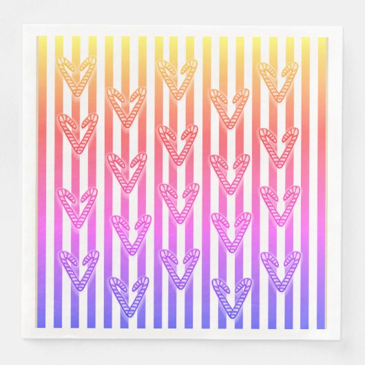 Lollipops Hearts Stripes Serviette (Vorderseite)