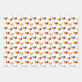 Lollipops in grün, lila, rosa, gelb geschenkpapier set (Vorderseite 3)