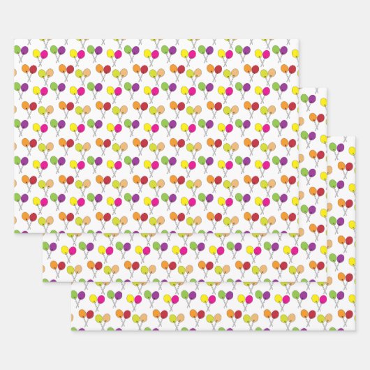 Lollipops in grün, lila, rosa, gelb geschenkpapier set (Set)