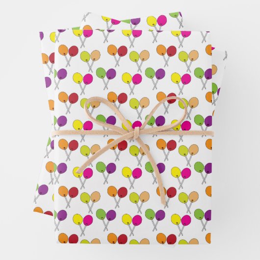Lollipops in grün, lila, rosa, gelb geschenkpapier set (Beispiel)