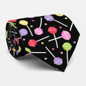 Lollipops Muster Sweet Candy Lover Candies Black Krawatte (Gerollt)