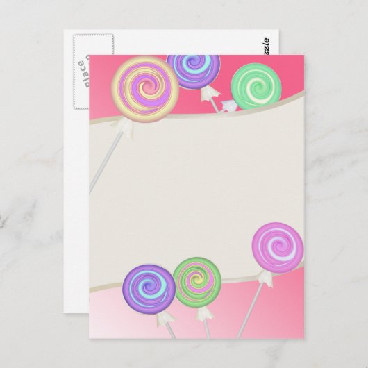 Lollipops Postkarte (Vorne/Hinten)