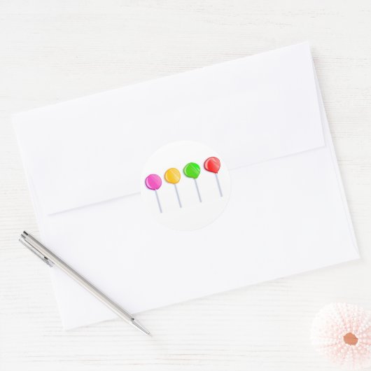 Lollipops Runder Aufkleber (Umschlag)