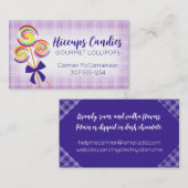 Lollipops Süßmacher backen Visitenkarte pink (Vorne/Hinten)