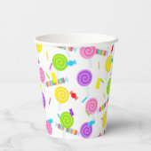 Lollipops und Bonbons Süßigkeiten Leckereien Papie Pappbecher (Rückseite)