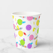 Lollipops und Bonbons Süßigkeiten Leckereien Papie Pappbecher (Vorderseite)